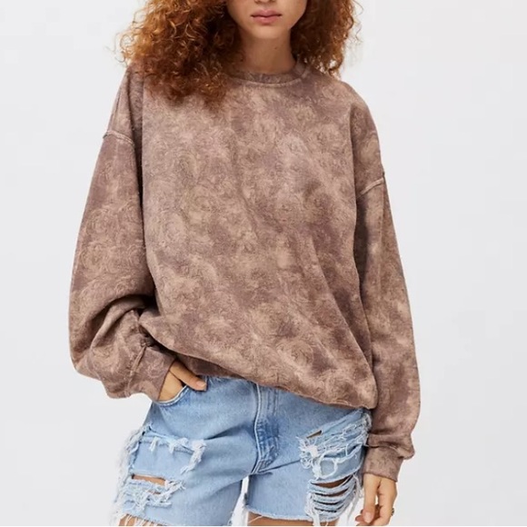 DISCONTINUED BROWN PLUSH DISNEY MICKEY MOUSE CREWNECK SWEATSHIRT SIZE MEDIUM - Picture 2 of 10